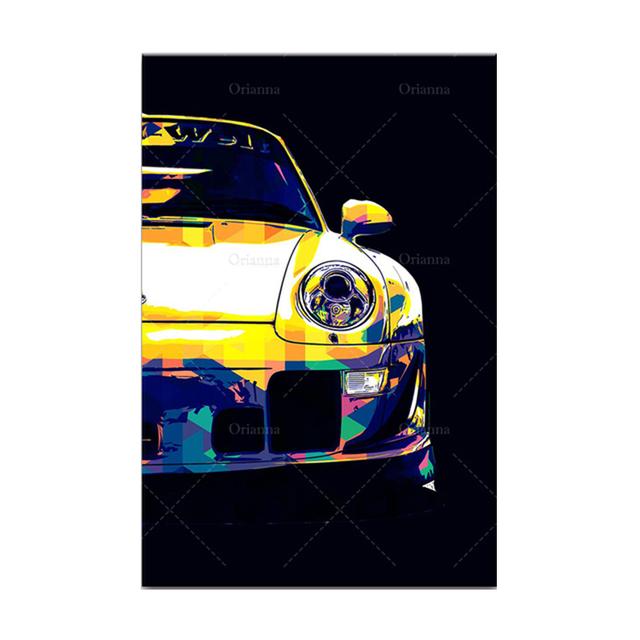Modern Japanese Retro SuperCar Abstract Graffiti Wall Art Picture Modular Canvas Painting Posters Prints Living Room Home Decor No Frame
