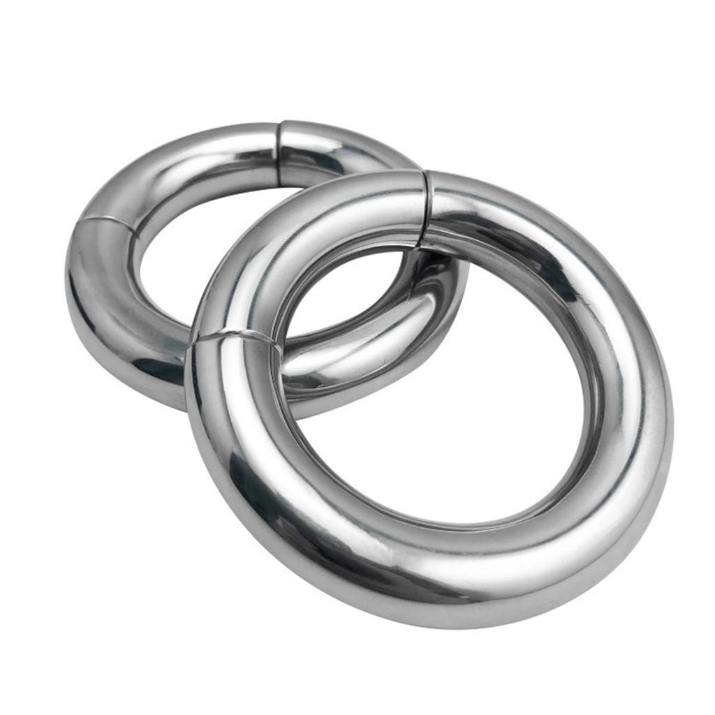 Penis Ring Stainless Steel Metal Heavy Duty Steel Magnetic Suction Scrotum Restraint Pendant Weight Training Metal Cock Ring Exercise Ball Stretcher