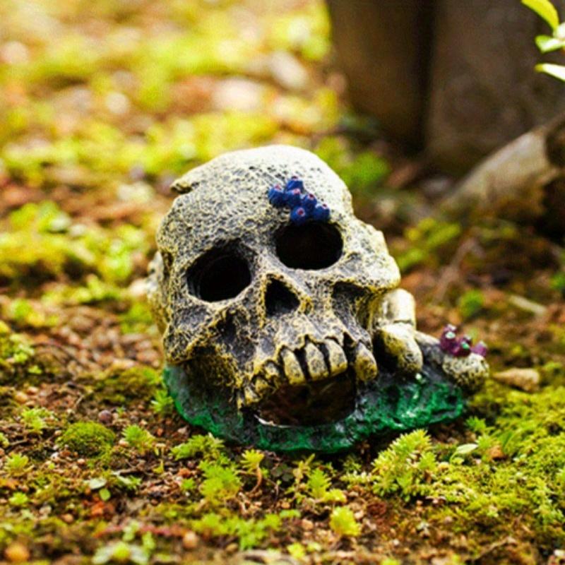 1pc Fish Tank Aquarium Skull Cave Breeding House Simulation Resin Cranium Statue Spider Scorpion Lizard Hiding Shelter Ornament