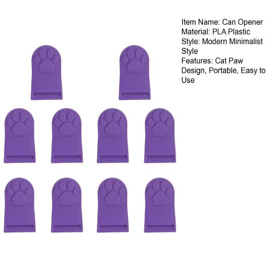 5/10Pcs 3D Printed Can Opener Cat Paw Manual Can Opening Tool Kitten Dog Food Can Tab Opener Kitchen Gadget Seniors Arthritis Chef Gift