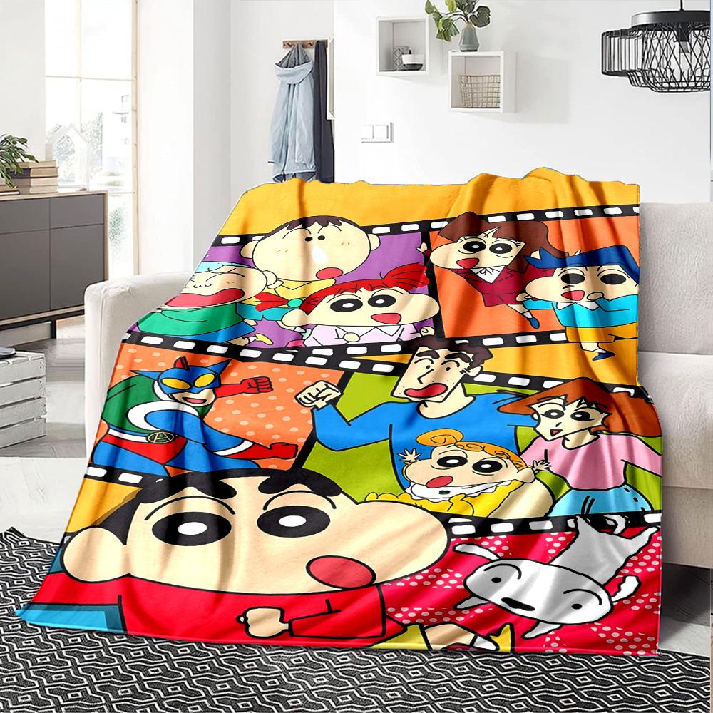 1pc Crayon Shinchan Adventure Flannel Blanket,Ultra Soft Warm Plush Throw for Home Bedroom Bed Sofa Cover Camping Picnic gift Y72452