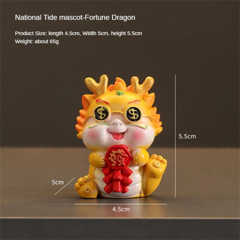 Doll Unique Design Festive Holiday Decoration National Trend Figures Charming Design Eye-catching Dragon Statue Car Ornaments