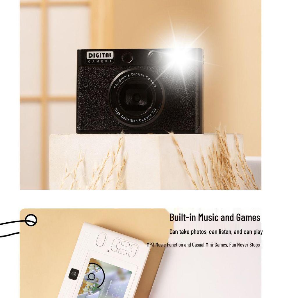 Affordable HD Retro CCD Digital Camera - Student & Travel Vlog Selfie Companion