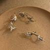 Pleated Butterfly Earrings, European and American Stud Earrings, Earbone Clips, Integrated Spring and Summer New Personalized Metal Earrings