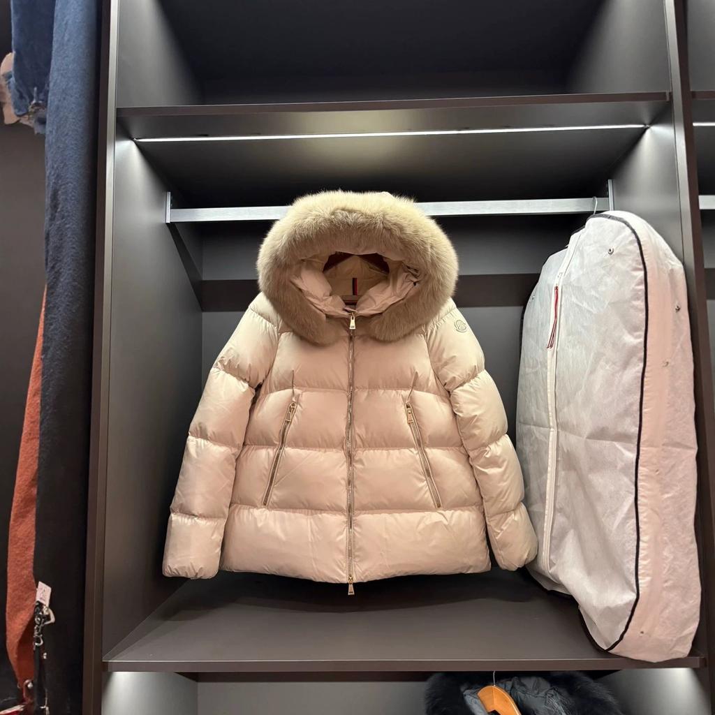 New laichefur big fur collar women's hooded A-shaped winter warm down jacket