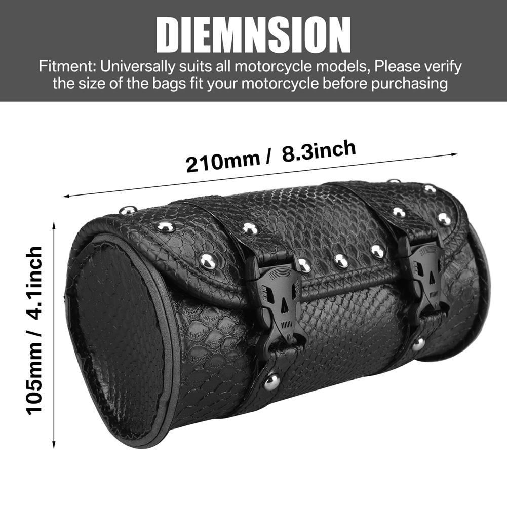 Motorcycle Front Fork Tool Bag Faux Leather Universal Handlebar Roll Bag Waterproof Fit For Harley Sportster Kawasaki Yamaha