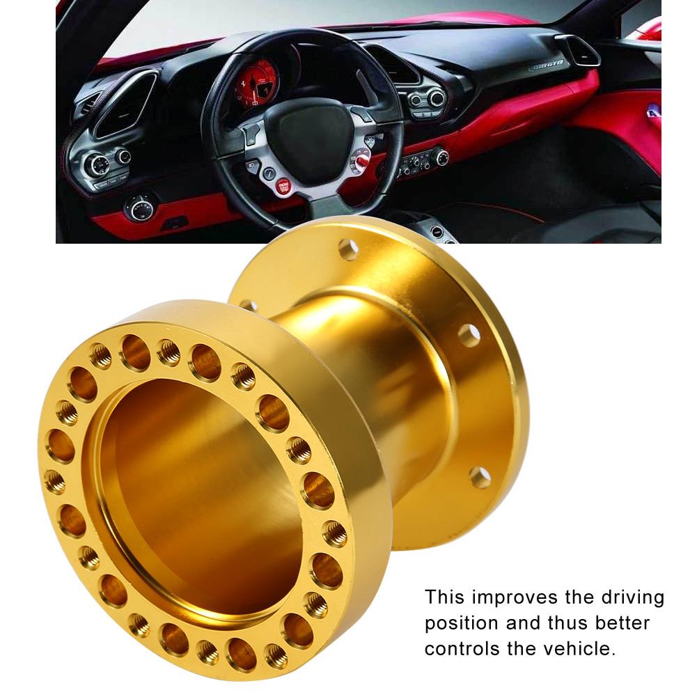 3inch Car Steering Wheel Hub Aluminum Spacer Steering Wheel Hub Adapter Kit (Black)
