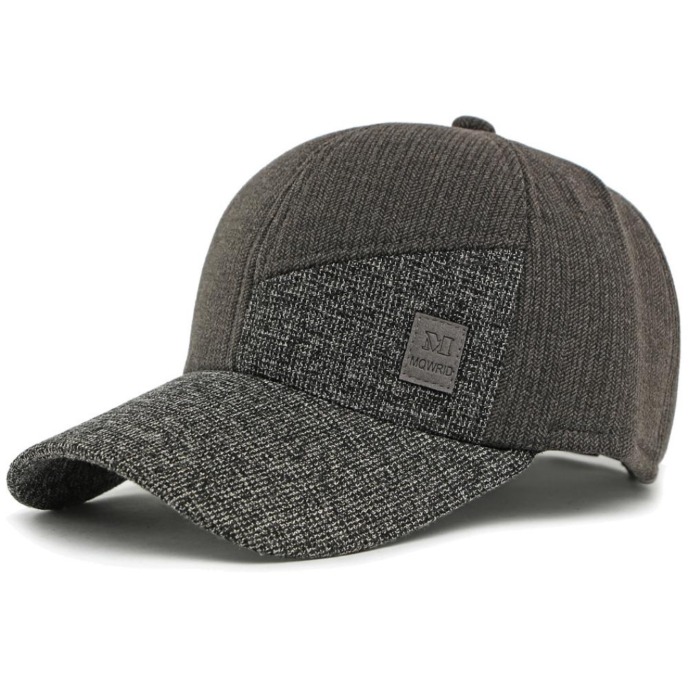 

HT5011 Winter Baseball Cap Thick Warm Fleece Lined Cap for Men Women Wool Baseball Hats with Ear Flaps Adjustable Father Dad Hat 55-60cm Adjustable серый