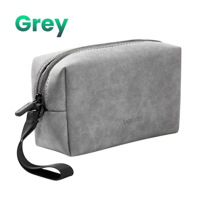 

Organizer Bag Leather Storage Case for Wired Headphones Earphone USB Cable Cell Phones Charger PC Digital Accessories Bag сірий колір