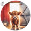 Non-Toxic Beautiful Highland Cow Animal Wooden Puzzle For Adults Children Wood Jigsaw Crafts Shaped Birthday Gift Toys Puzzle