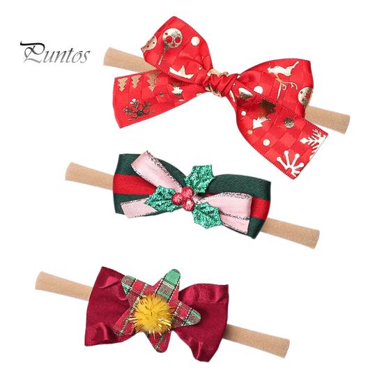 

3 шт. повязки на голову для девочек с бантом и буквенным принтом, головные уборы для новорожденных, эластичные аксессуары для волос ручной работы A