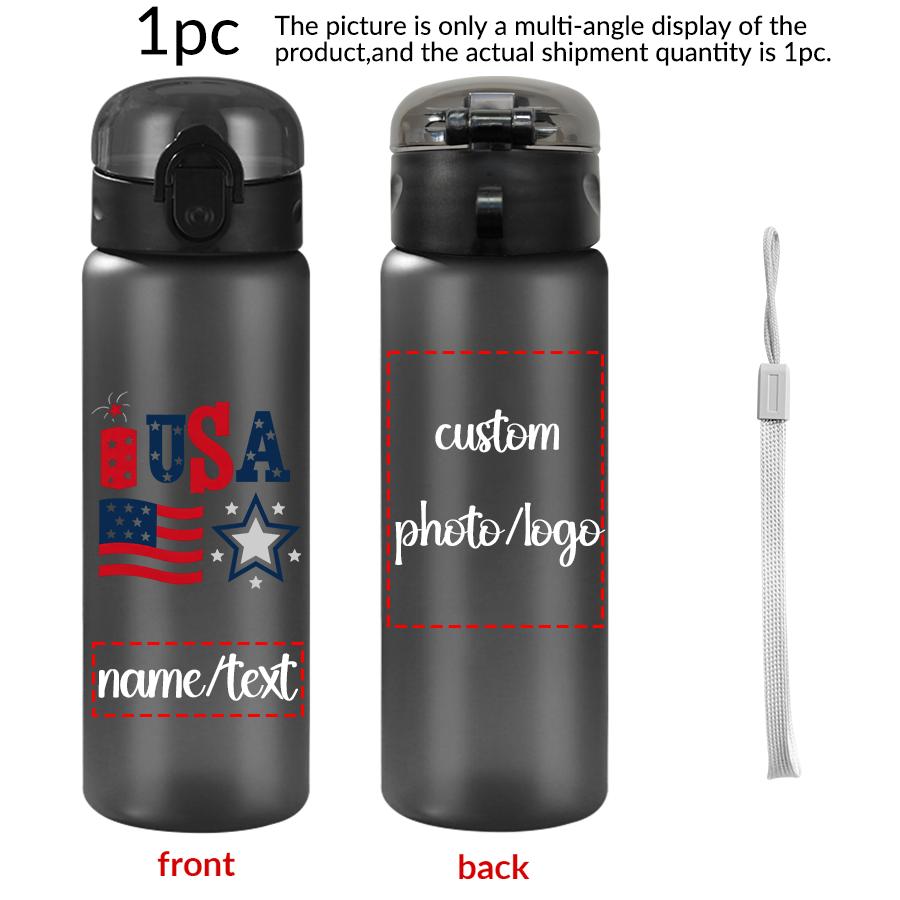 1pc Personalized Custom Water Cup 780ml/26oz Outdoor Travel Sports Cup with Rope, Leak-proof Plastic Water Bottle