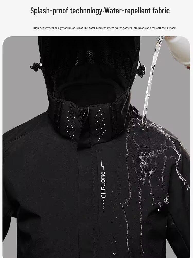 Suzaku Men's Three-in-One Waterproof Hardshell Jacket for Outdoor and Tibetan Western Sichuan Wear