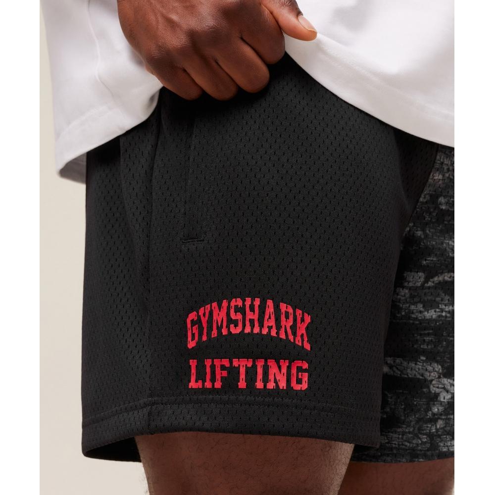 Gymshark Lifting Mesh 5  Shorts Ash Grey A4b7v Gdlx
