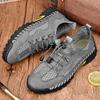 Men’s Hiking Shoes Black Grey Driving Shoes Casual Slip On Summer Handmade Mesh Outdoor Walking Shoes Plus Size 45 46