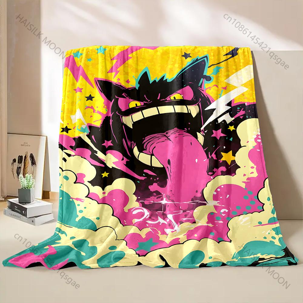 New Product Japan Pokemon Gengar Print Blanket for Home Sofa Travel Office Break Blanket Children Student Kids Luxury Gifts