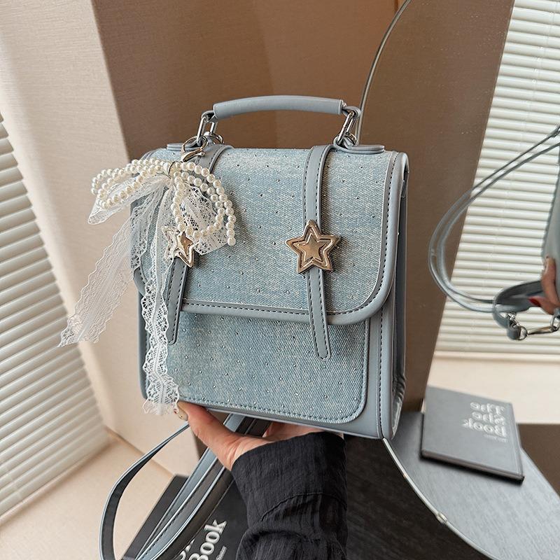 Niche Portable Backpack Women's Summer New Denim Small Bag Fashionable Exquisite Backpack