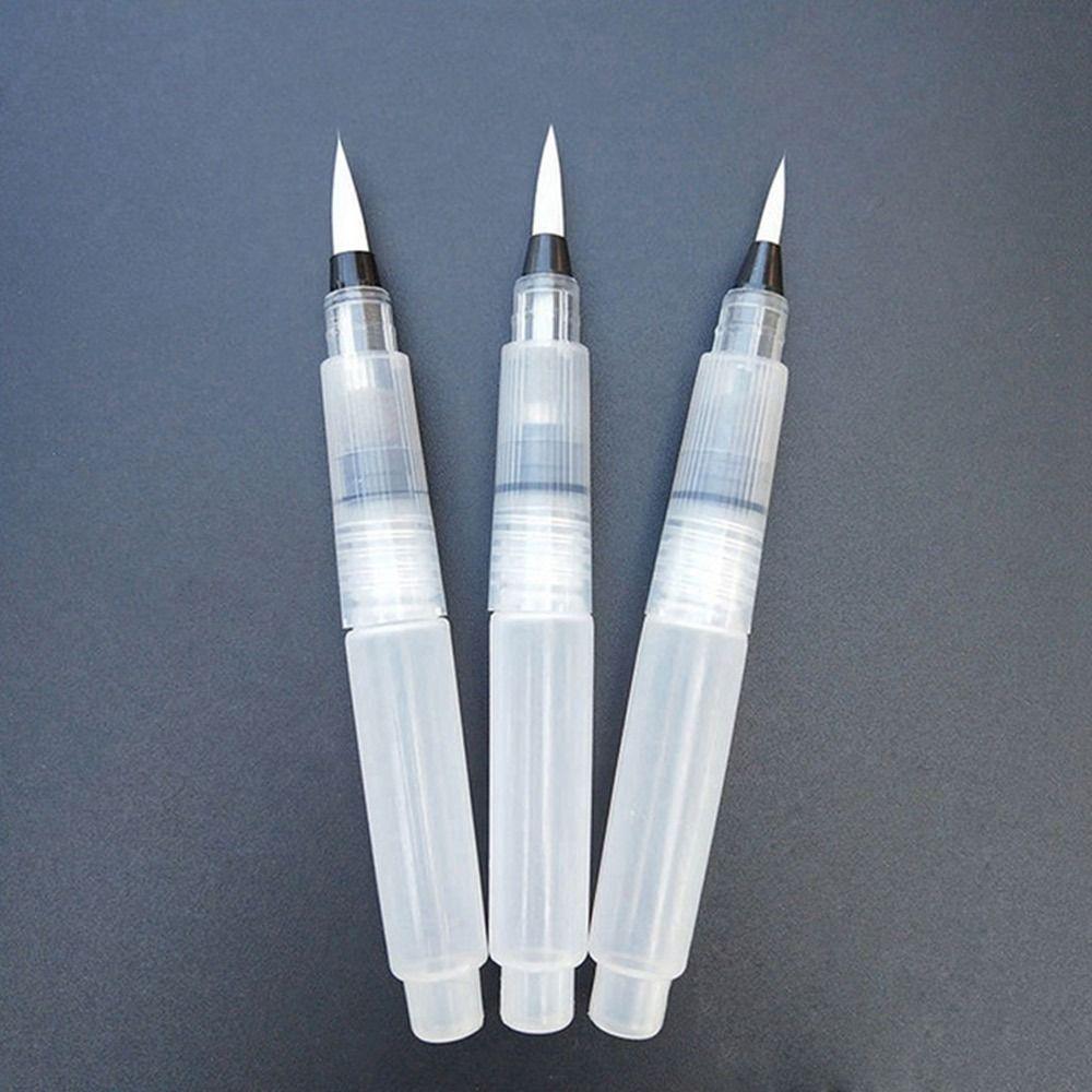 3/6Pcs Plastic Water Pen Water Soluble Colored Art Supplies Watercolor Soft Pen Brush