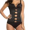 Cross-Zipper Buckle Eco-Friendly Rubber Waist Cincher: 2-Layer Abdominal Binder Tummy Control Latex Shaper