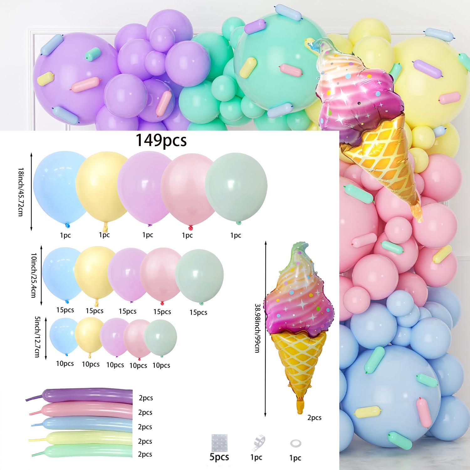 

Pink Balloon Wreath Arch Set Macaron Rainbow Ice Cream Party Birthday Theme Decoration Pink Blue White Other