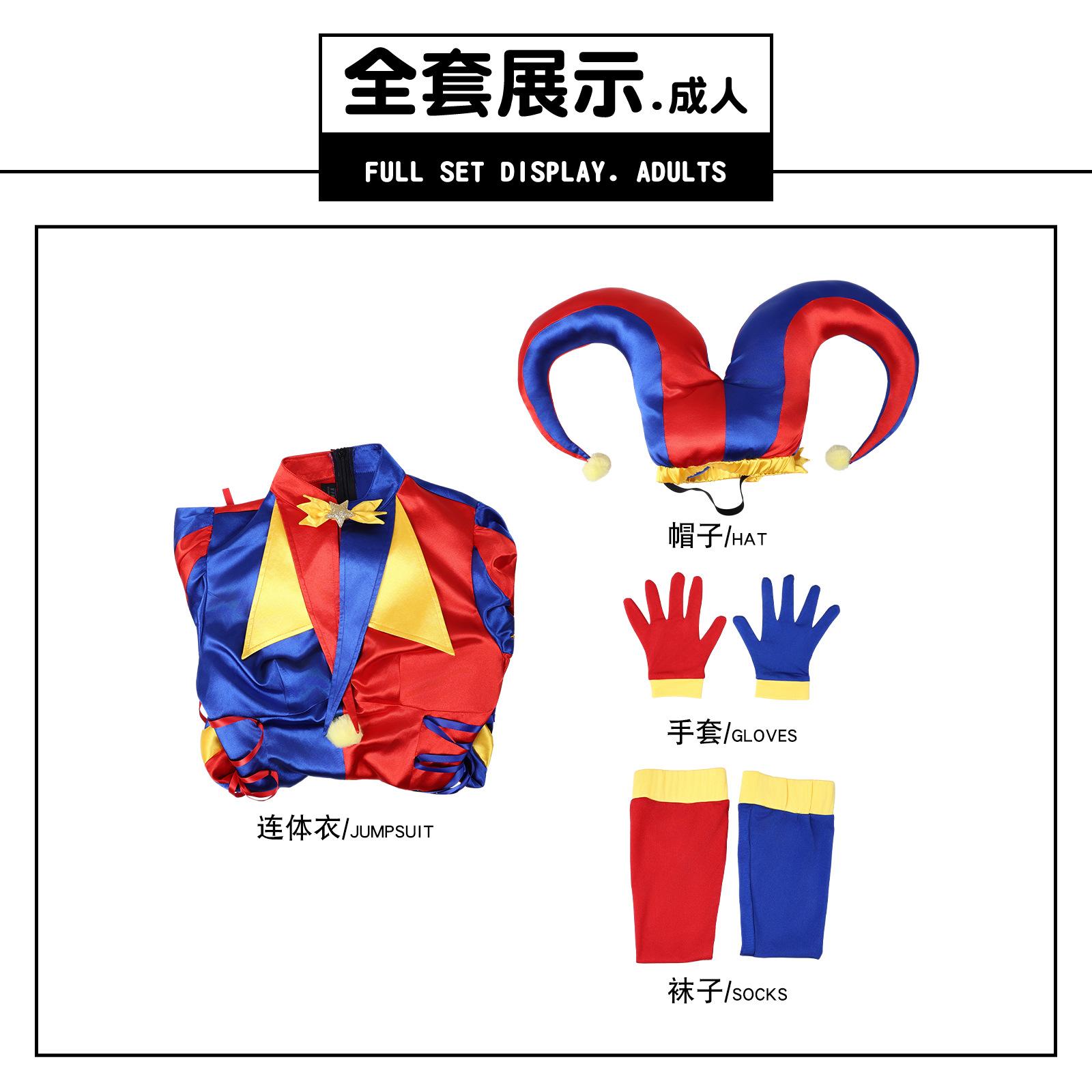 De Verbazingwekkende Digitale Circus Pomni Cosplay Kostuums Clown Uniform Rolspel Halloween Carnavalsfeest Outfit 120 red