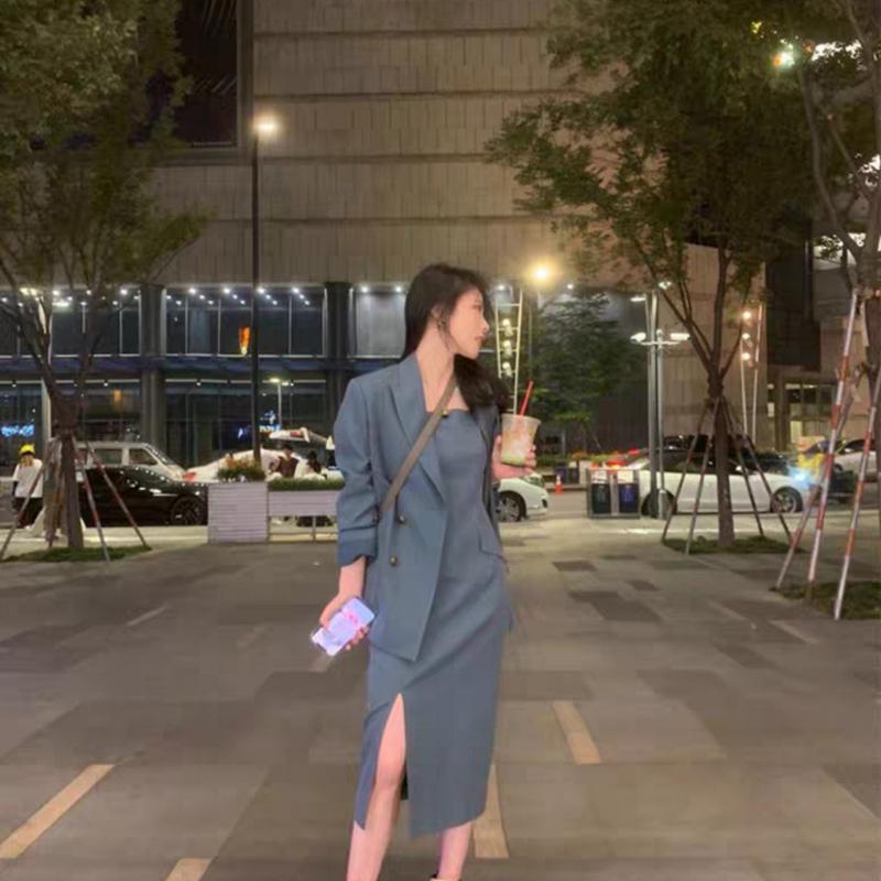 Two Piece Women Outfit with A High Professional Wear and Temperament Goddess Fan Suit