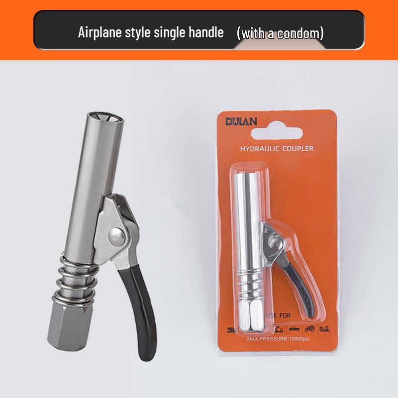High-Pressure Grease Gun Nozzle with Locking Pliers and Self-Locking Flat Head
