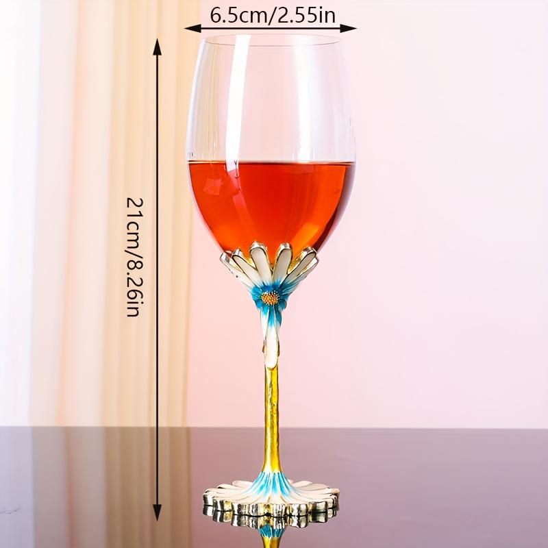 Elegant Floral Handmade Glass Chrysanthemum Shape Red Wine Glass, Wine Glass, White Wine