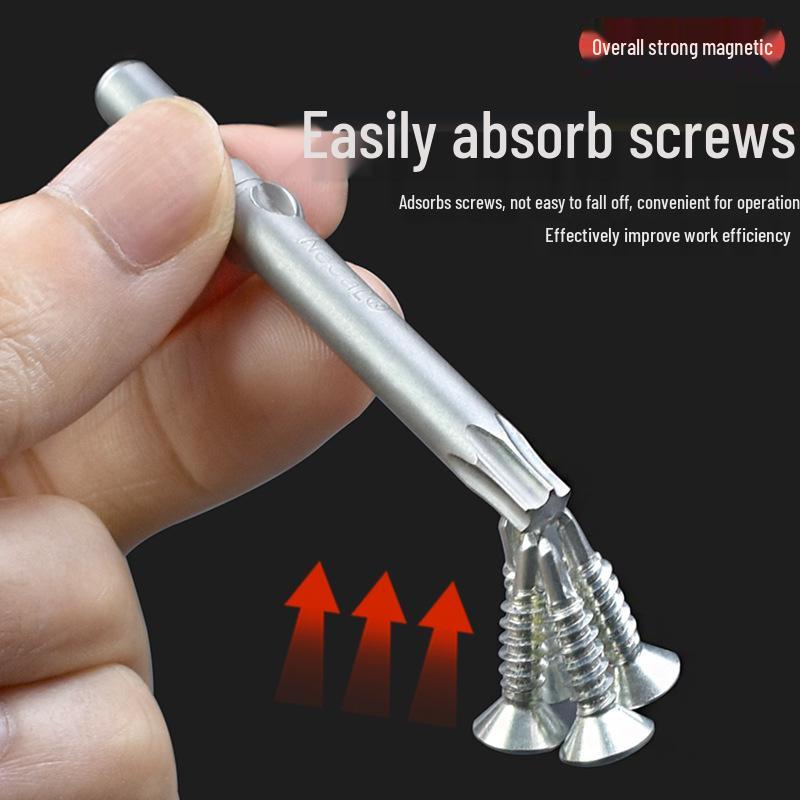 Nigao 802 Plum Blossom S2 Star-shaped Electric Screwdriver Bit, 6mm Round Shank with Magnet
