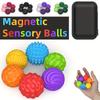 4/6/8/12 Stück Magnetischer Sensorischer Fidget Ball Spielzeug, Anziehender Stressball mit Silikonhülle für Erwachsene und Jugendliche, Ruhe für die Hände