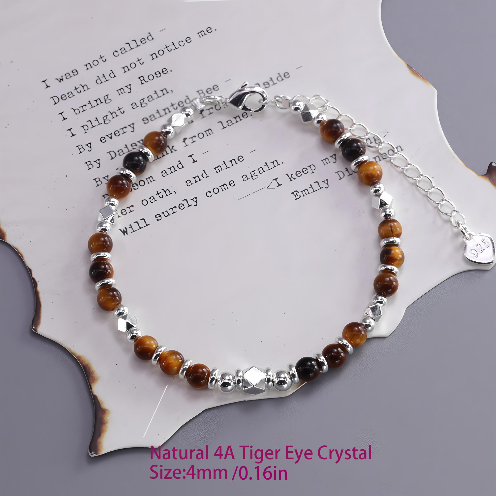 

PANJBJ 925 Sterling Silver Natural Tiger Eye Stone Bracelet For Women Design Minimalism Trend Jewelry Wholesale