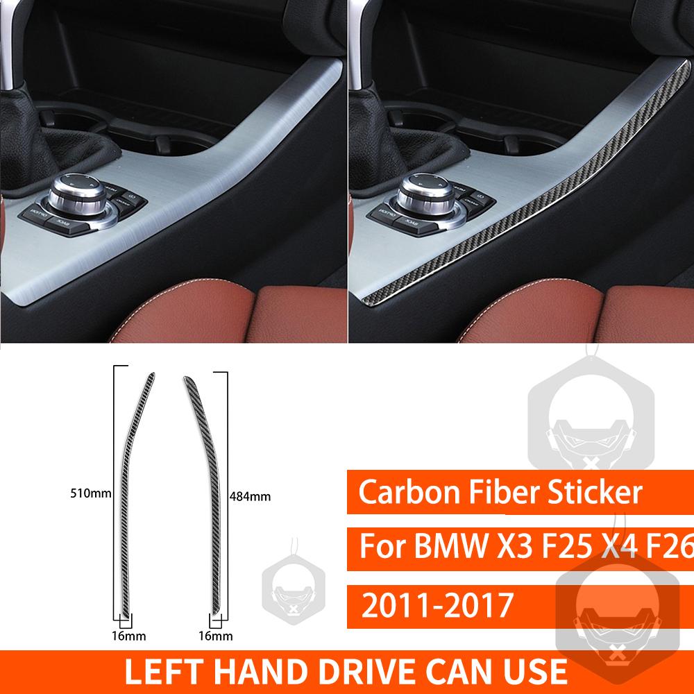 For BMW X3 F25 X4 F26 2011 2012 2013 2014 2015 2016 2017 Center Console Trim Real Carbon Fiber Stickers Car Interior Accessories