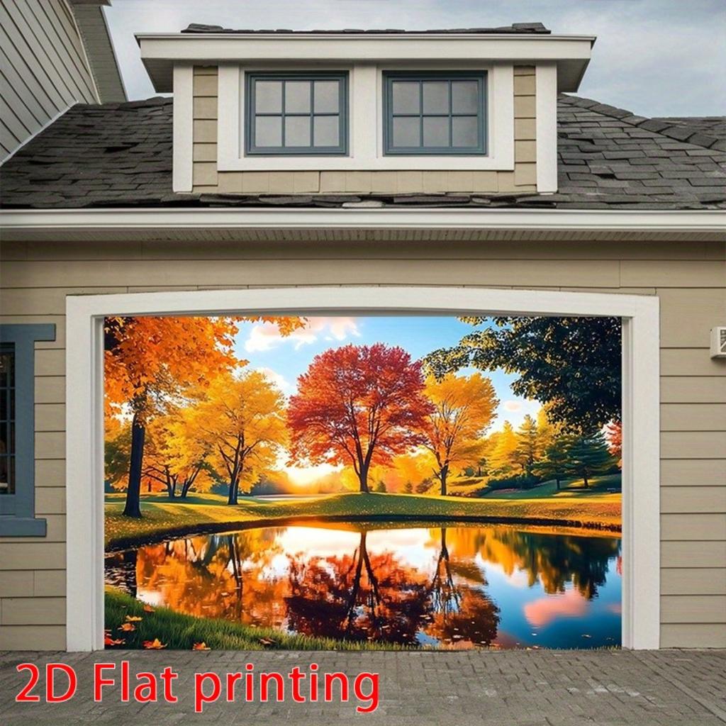 Two-dimensional flat printed item single-piece printed banner the pattern is autumn maple trees