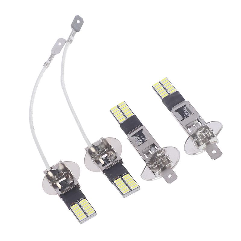 2Pcs H3 H1 Led Bulbs For Fog Lights 24 Smd White 12V Led Fog Light Running  Lamp