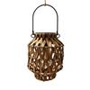 Solar Powered Outdoor Lantern Handwoven Rattan Hanging Light Portable Camping Garden Decorative Ambient Lighting Fixture