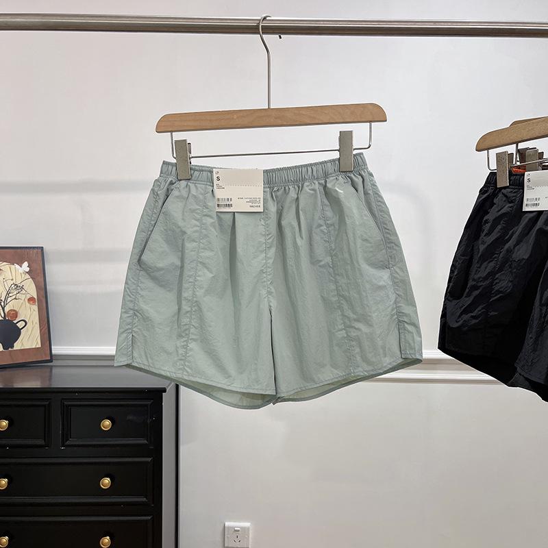 

Японские женские быстросохнущие повседневные шорты - Эластичный пояс, Прямая штанина, Летние штаны для бега и спорта L трава зеленый