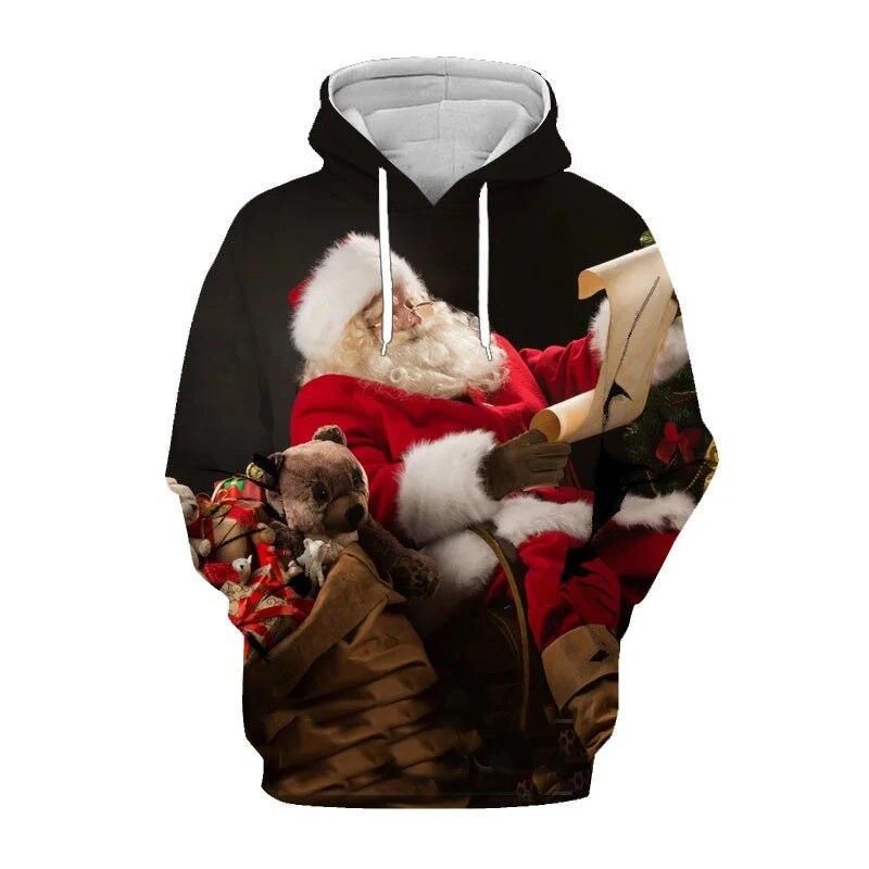 Pop 3D Christmas Tree Snowman Xmas Printing Hoodies For Men Children Fashion Funny Hooded Hoody Women Cute Harajuku Hoodie Tops