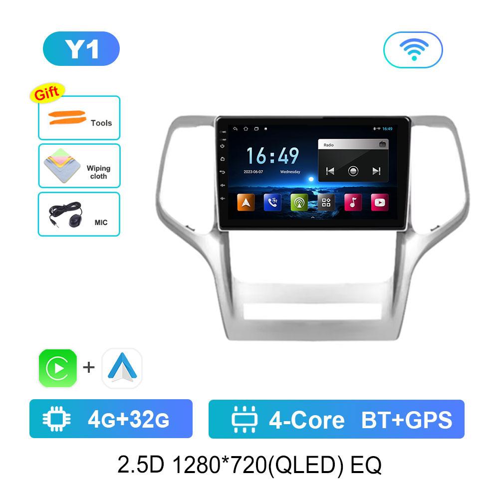 Bluetooth WiFi GPS Navigation Android System for Jeep Grand Cherokee 2008 - 2013 QLED Screen Car Radio Multimedia Player 4G