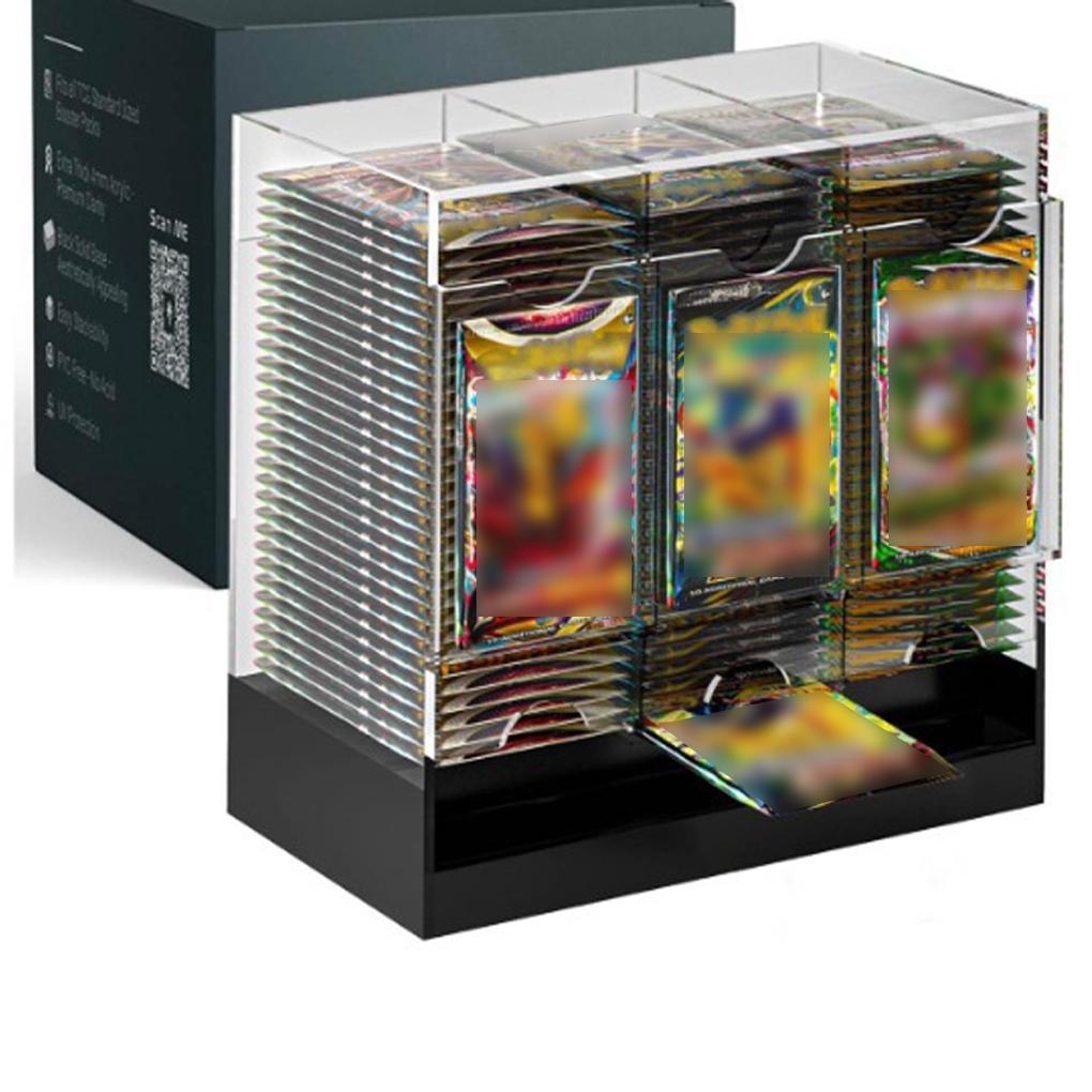 Transparent Acrylic Card Dispenser Storage Easy To Open And Cl Features Booster Pack Dispenser Card 3-slot