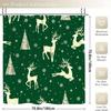Christmas Tree Decorative Shower Curtain Bathroom Set - Machine Washable, With 12 Hooks, Including Toilet Seat Cover And Bathtub