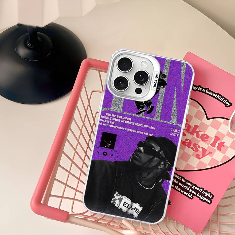 T-Travis S-ScottS Singer For Iphone 15 14 13 Plus 17 16 12 11 Pro Max Matte Colored Silver Luxury Phone Cover