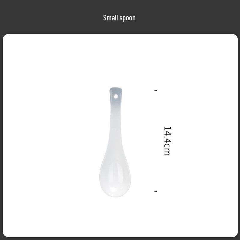 Tangshan Bone China Long Handle Soup Spoon - Ceramic Tableware Ladle Spoon