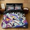 Kpop Demon Hunters Pattern Bedding Quilt Set Quilt Cover Pillowcase Home Birthday Gift(1 * Duvet Cover + 2 * Pillowcase, Without Core)
