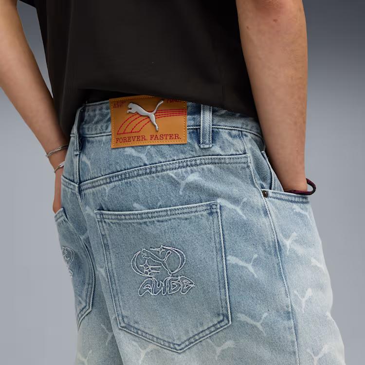 Puma x A$AP ROCKY Laser Monogram Denim Faded Denim/Aop Men Bottoms Blue 633428-01