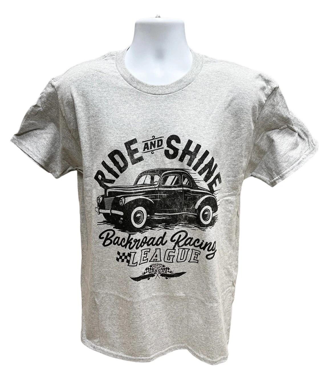 Футболка Nascar Gray с принтом Moonshine Ride & Shine Backyard Racing League 4XL