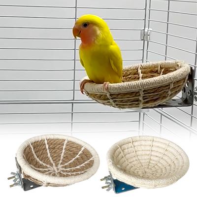 Handgefertigtes Baumwollseil Vogelnest Taubenhaus Nest Vogelkäfig Outdoor Dekorativ Gewebt Hängendes Papageiennest