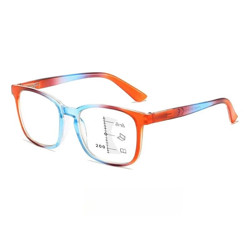 Neutral Classic Square Frame Multifocal Reading Glasses Anti Blue Light High Definition Presbyopia Glasses TO +4 0