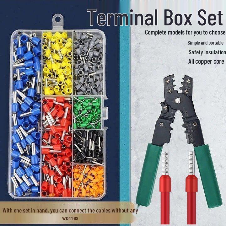 Cold-Pressed Copper Terminal Set with Crimping Pliers and Switch Panel
