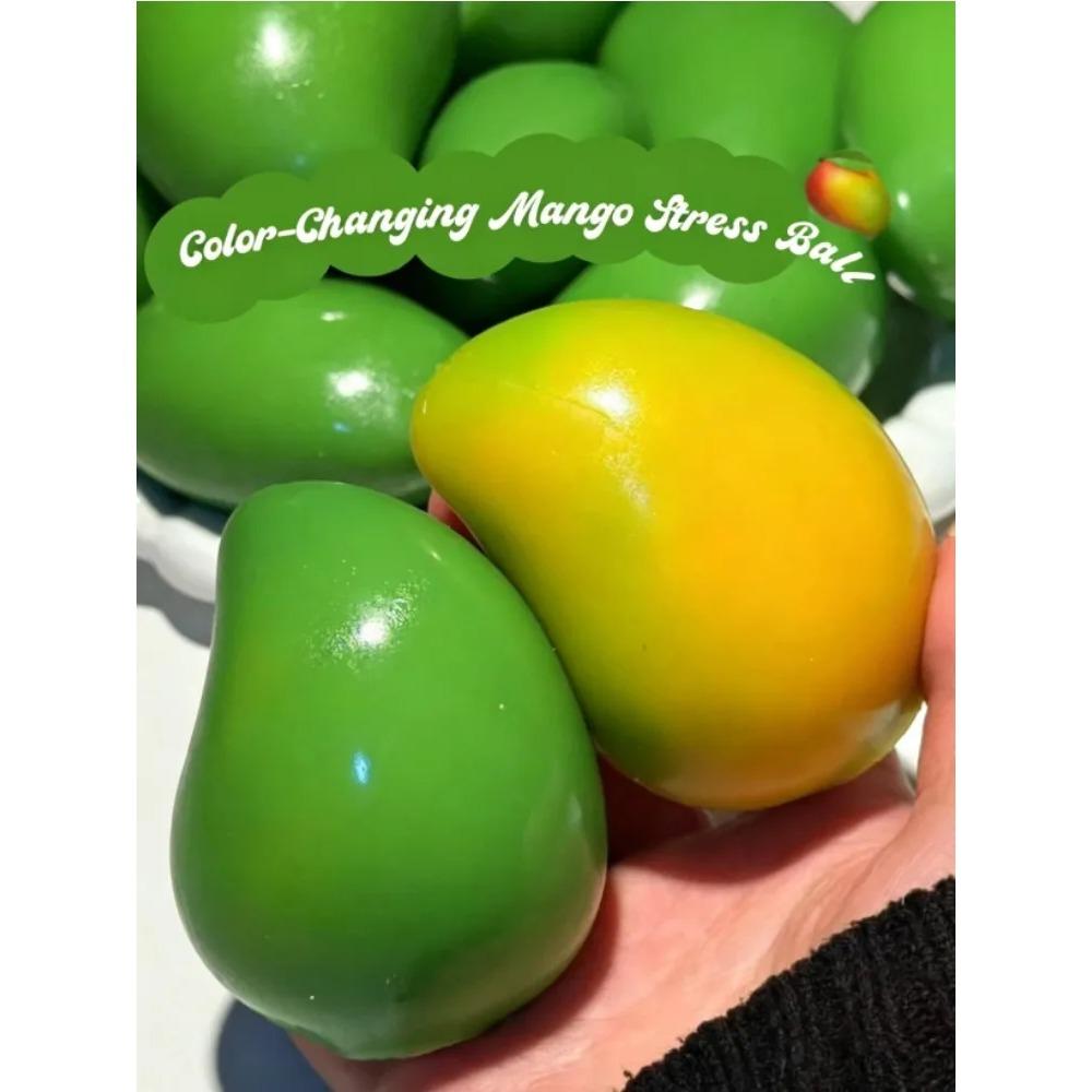 Bola de Estresse Crocante de Manga Feita à Mão Brinquedo de Apertar, Bola Fidget de Manga Color-Changing Squishy, Brinquedo Sensorial Asmr para Alívio do Estresse