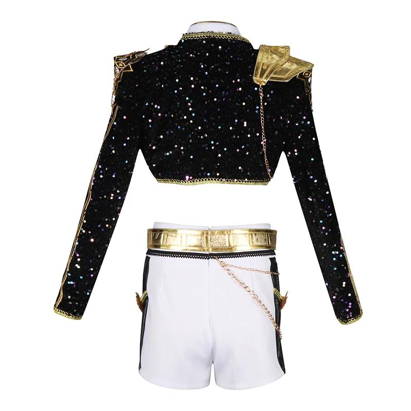 Rumi Cosplay Costume Anime Teenager Adult Girls K-POP Cosplay Outfit Halloween Women Kpop Golden Black